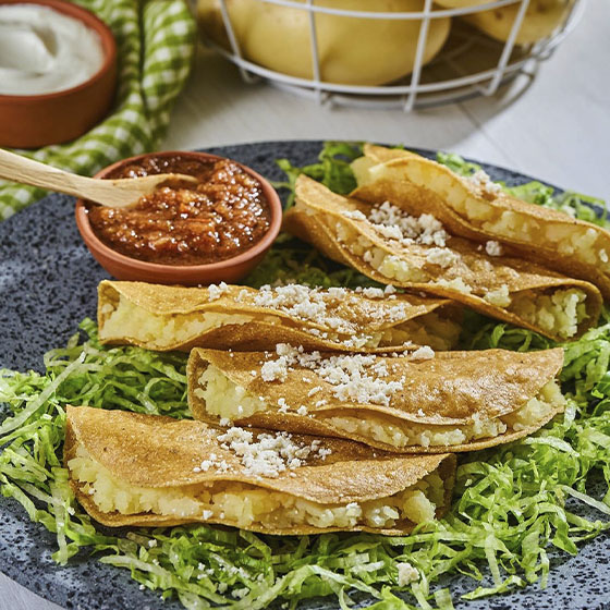 Quesadillas Doraditas de Papa